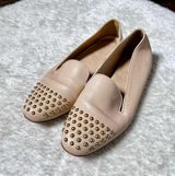 J Crew Darby Leather and Gold Studded Cap Toe Flats Photo 0