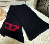 Unisex Black Scarf Marron D Logo Made in Italy knit acrylic Photo 0