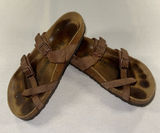 Birkenstock • Brown Leather Mayari Mocha Toe Strap Toe Loop GUC EUC Sz 39 Photo 0