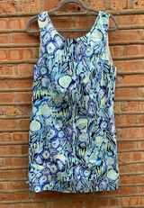 Lilly Pulitzer Mila Shift Dress Indigo Sunset Swim Sand Dollars Shells M/L Photo 0