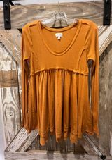 True Craft Orange Peplum Top Photo 0