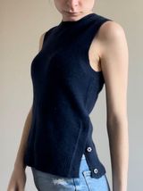 360 Cashmere Navy Blue Knit Vest Photo 0