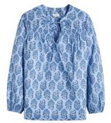 J.Crew Printed split-neck top for women Blue Size Small NWT Photo 0