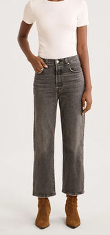 Levi’s Ribcage Straight Gray Jeans Photo 0