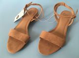 Taupe Low Heel Sandals, Size 8 1/2 Tan Photo 0