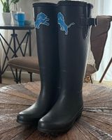 Detroit Lions NFL Black Waterproof Rain Boots Photo 0