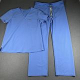 FIGS Technical Collection Scrub Set Womens Medium Ceil Blue V Neck Top Pants Photo 0