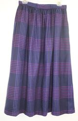 Evan Picone Vintage 80s 90s Pleated Purple Wool Plaid Midi Skirt 12 Photo 0