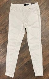 Tahari  Jamie Mid Rise Roll Cuff Skinny White Jeans 8/29 New Photo 0