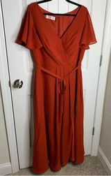 JJ's House  A line V neck floor length chiffon dress size 16 W bridesmaid wedding Photo 0