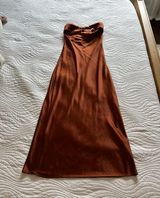 Satin Silk Tube Tops Backless Strapless Maxi Dress Photo 0