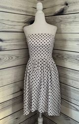 White & Black Polka Dot Retro Style Fit & Flare Dress Photo 0
