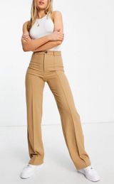 Pull & Bear Tailored Straight Leg Camel Pants Photo 0