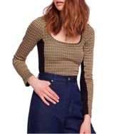 Free People women's L long sleeve "Boston-Knit" stretchy knit cropped top Photo 0