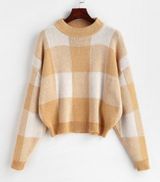Zaful Yellow Plaid Sweater  Photo 0