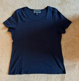 Navy Blue Cotton Short Sleeve T-Shirt Large Photo 0