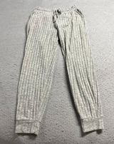 Chaser Grey Ribbed Knit Sweater Sweatpants Size Small with Pockets EUC Photo 0