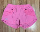 UNDER ARMOUR womens semi fitted heatgear Hot Pink Shorts size medium Photo 0