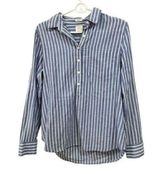 J.Crew Women's Small Blue Striped Button-Up Shirt Long Sleeve Casual Photo 0