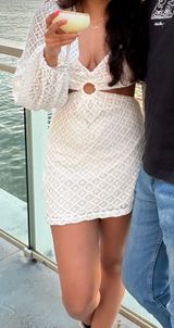 Beginning Boutique White Knit Dress Photo 0