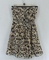 Rachel Roy  Strapless Mini Dress Cheetah Print Small Beige Photo 0