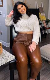 EXPRESS brown leather pants Photo 0