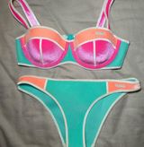 Triangl Neoprint Ponk Orange Blue Bikini Photo 0