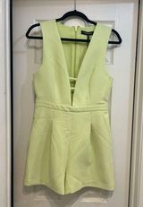 BCBGMAXAZRIA BRAND NEW!  lime green romper. Size 6. Photo 0