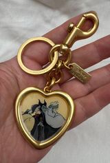 Coach x Disney Villains Heart Keychain Keyring Bag Charm Maleficent Ursula Photo 0