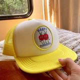Yellow happy thoughts trucker hat Photo 0