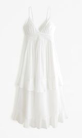 Abercrombie White Tiered Maxi Dress Photo 0