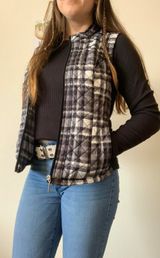 Laura Scott Black And White Checkered Vest Photo 0