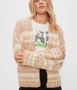 American Eagle  Chunky Knit Striped Open Cardigan Sweater Photo 0