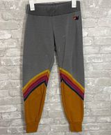 AVIATOR NATION GLIDER STRIPE SWEATPANTS -CHARCOAL/NUGGET GOLD Photo 0