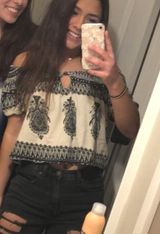 Lucky Brand Patterned Off The Shoulder Top Photo 0