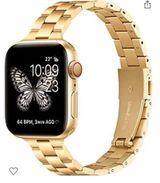 Thin Metal Band Gold Apple Watch  Photo 0
