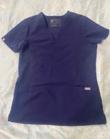 FIGS Navy Blue Scrub Top Photo 0