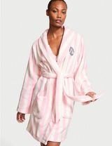 Victoria's Secret short cozy robe in pretty blossom stripes size M/L Photo 0