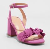 a new day Pink Floral Block Heel Sandals Photo 0
