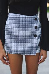 Black and White Plaid Skort Multiple Size M Photo 0