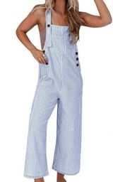 PRETTYGARDEN Overall Jumpsuit For Women 2024 Summer Casual Wide Leg Outfits, S Photo 0