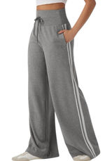 NWOT Halara Ribbed High Waisted Tummy Control Wide Leg Sweatpants Women’s Large Photo 0