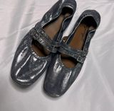 Free People Gemini Ballet Flats Mary Jane Metallic, size 8 Photo 0