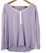Pendleton NEW  Womens L Knit Shirt Lilac Light Purple White Trim Long Sleeve Photo 0