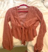 American Threads Tie Front Crop Top Photo 0