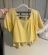 Peach Love California Yellow Babydoll Top Photo 0