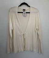New Torrid Front Tie White Ribbed Cardigan Size 3X or 22/24 Photo 0
