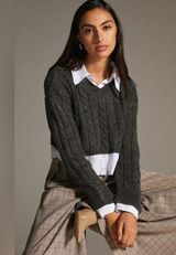 Anthropologie Pilcro Cropped Cable-knit Twofer Sweater Photo 0