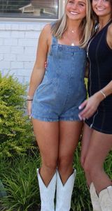 Blue Blush Denim Romper Photo 0