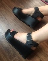 J. Adams Black Platform Sandals Photo 0
